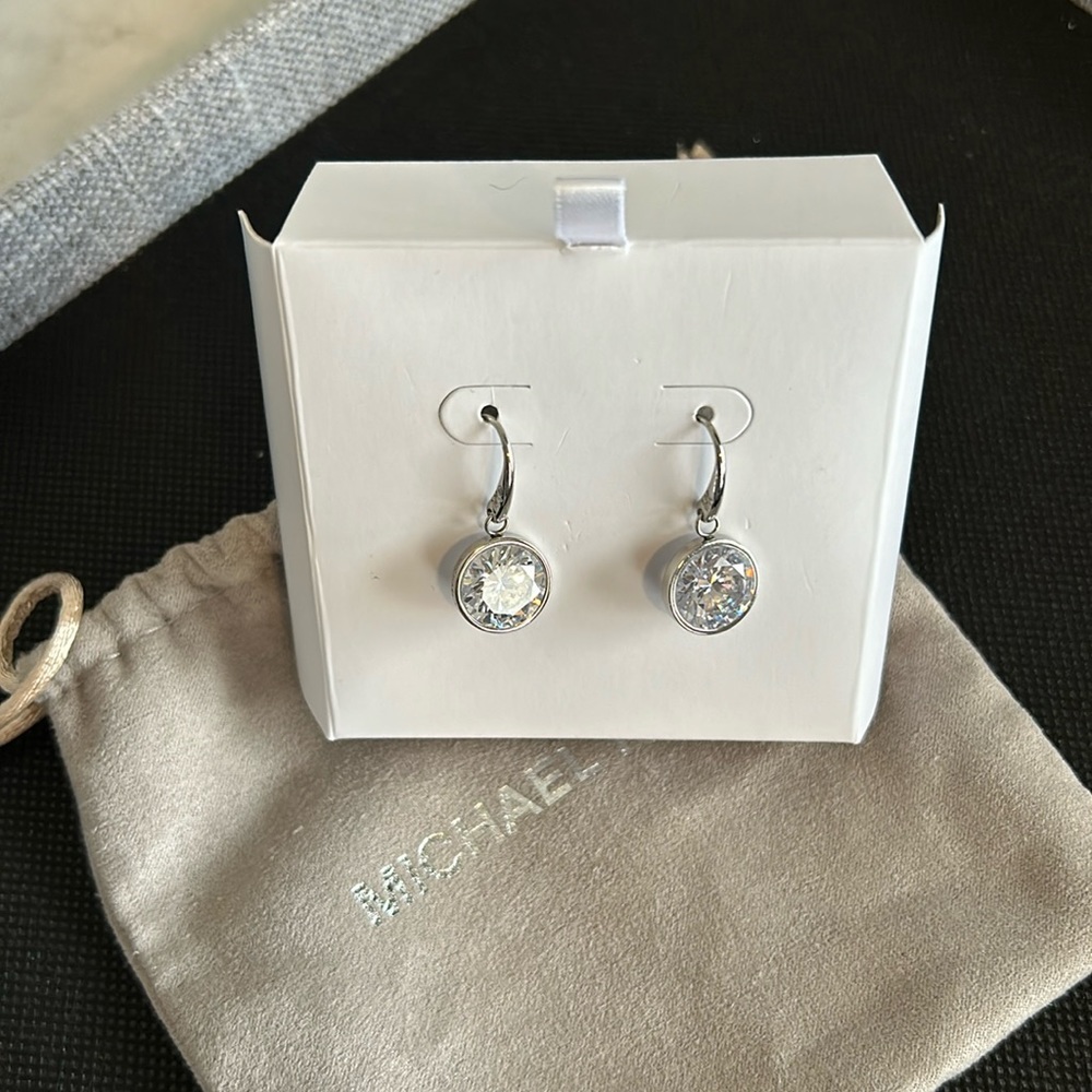 Michael Kors- Silver & Crystal Earrings